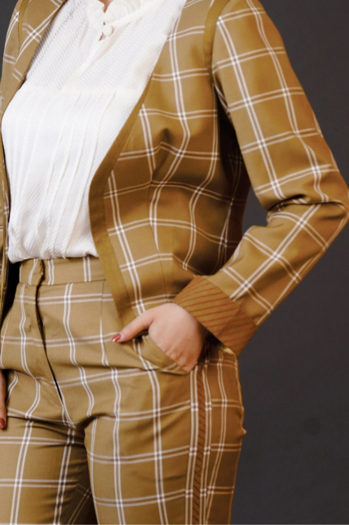 Business Suit with Collared Top - Image 4
