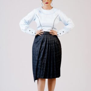 Collared top with Pleated skirt