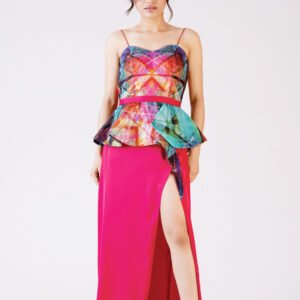 Plum top wiyh wrap skirt