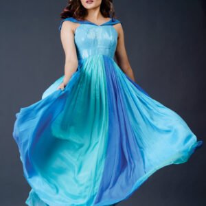 Circular flaired Cold shoulder dress