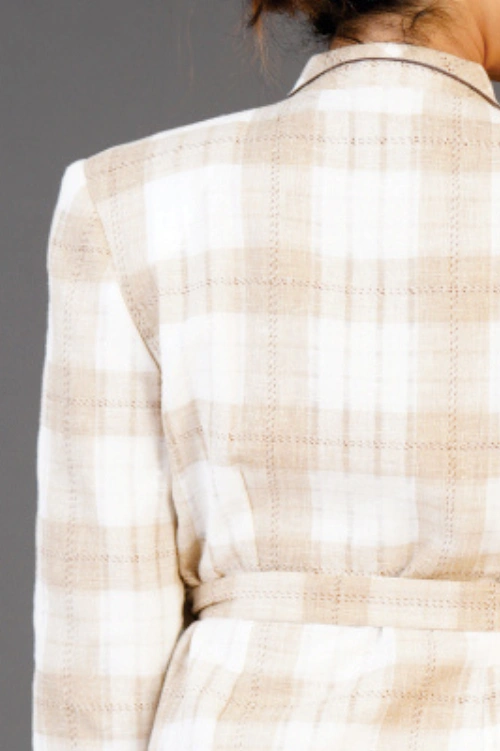 Plaid Wrap Blazer Dress - Image 4