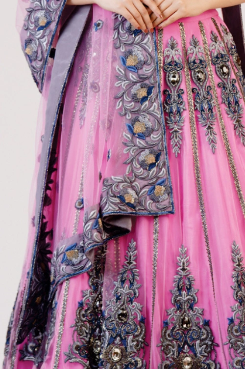 Blush Pink Embroidered Lehenga Set - Image 2