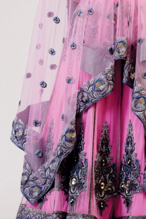 Blush Pink Embroidered Lehenga Set - Image 4