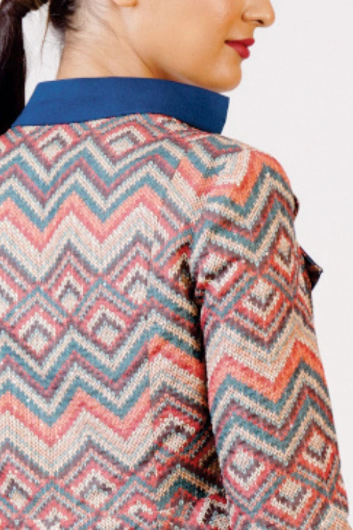 Women’s Printed Jacket & Flared Trouser Set - Image 3