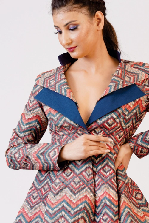 Women’s Printed Jacket & Flared Trouser Set - Image 2