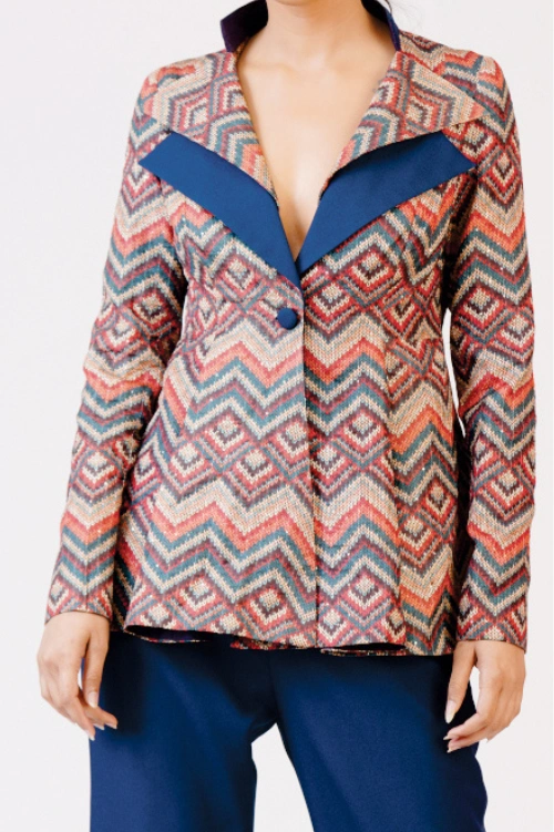 Women’s Printed Jacket & Flared Trouser Set - Image 4