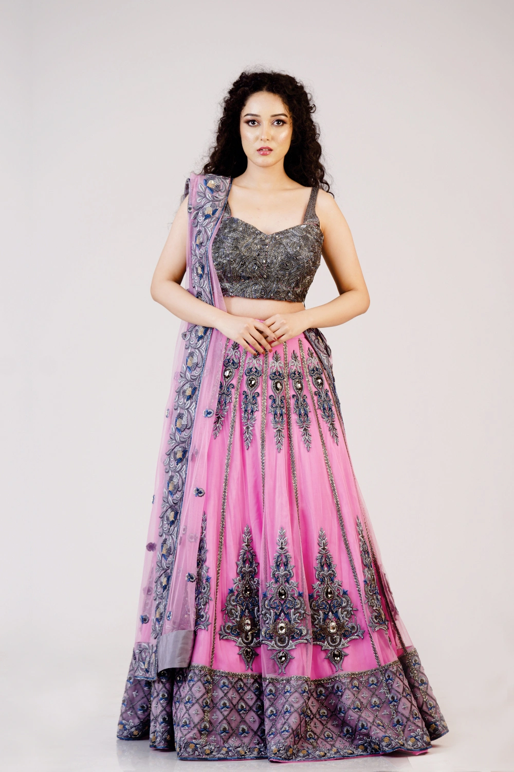 Blush Pink Embroidered Lehenga Set