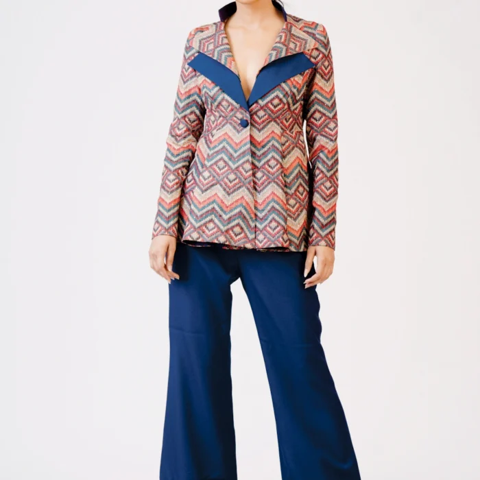 Women’s Printed Jacket & Flared Trouser Set