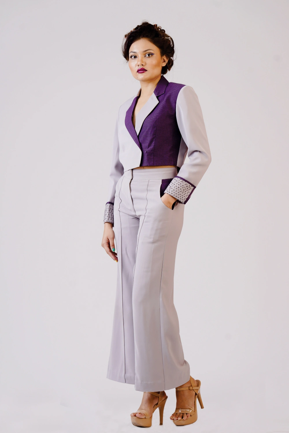 Women’s Color-Block Blazer & Wide-Leg Trouser Set - Image 10