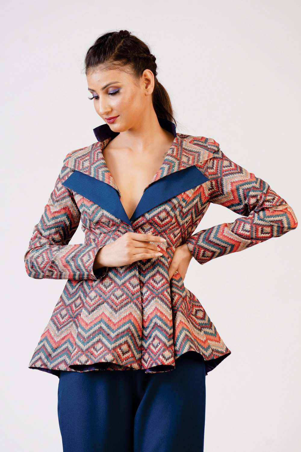 Women’s Printed Jacket & Flared Trouser Set - Image 7