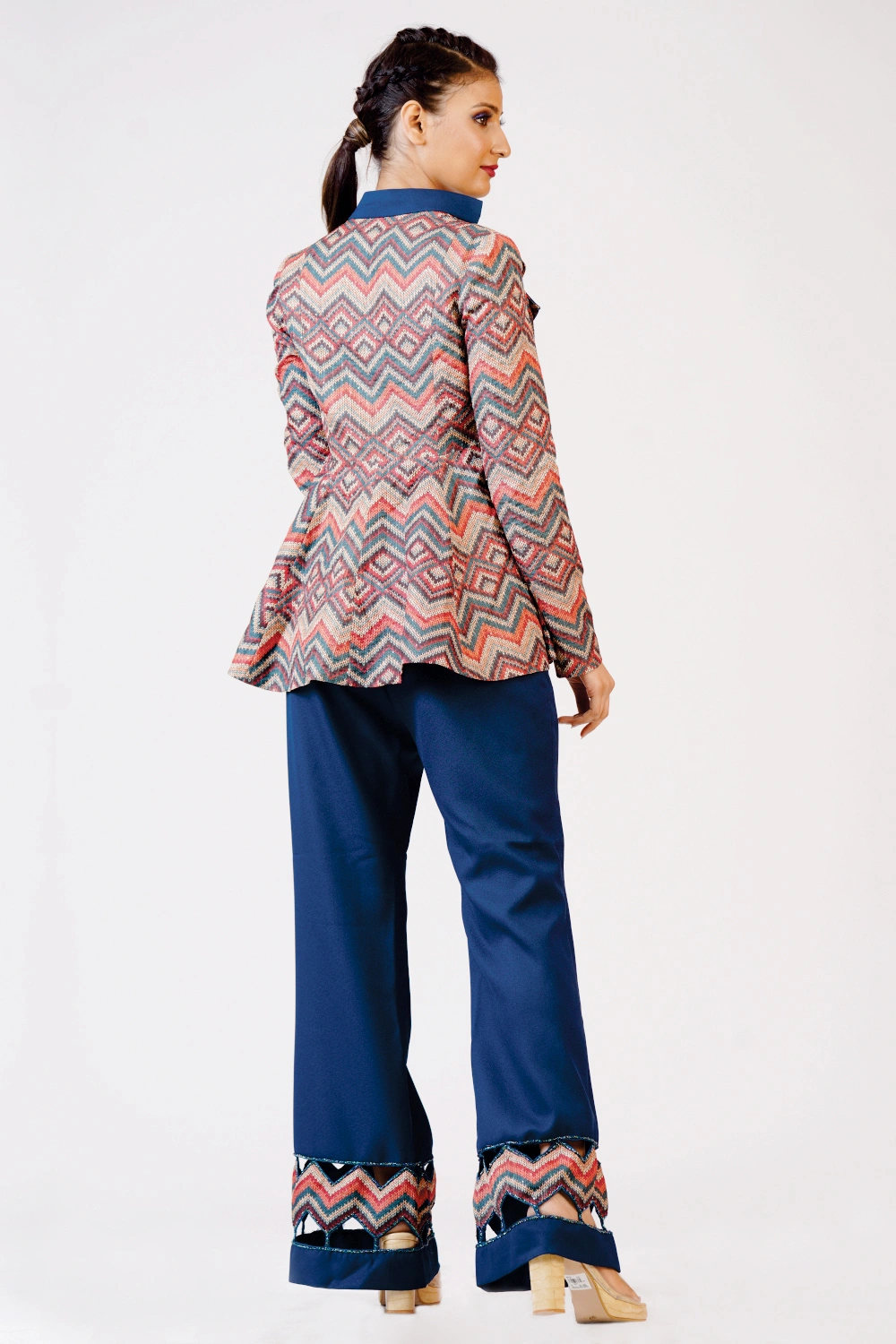 Women’s Printed Jacket & Flared Trouser Set - Image 8