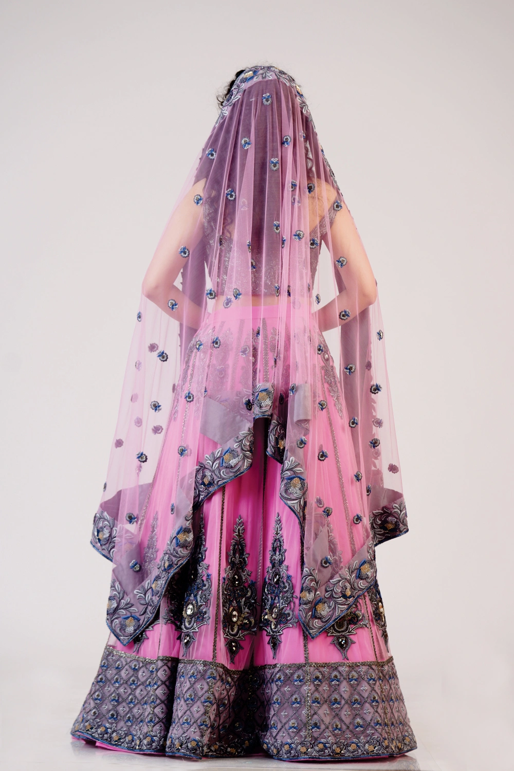 Blush Pink Embroidered Lehenga Set - Image 6