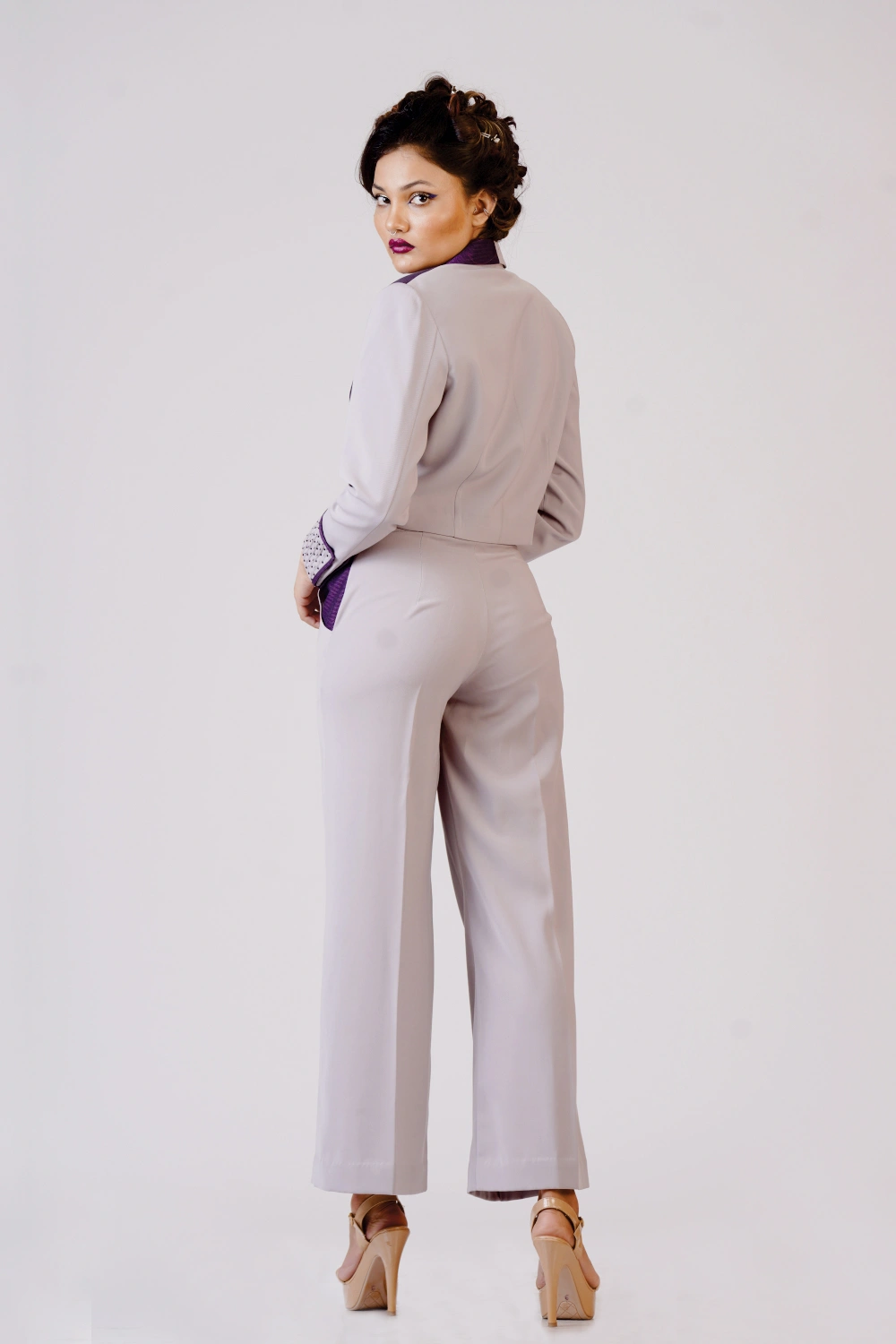 Women’s Color-Block Blazer & Wide-Leg Trouser Set - Image 11