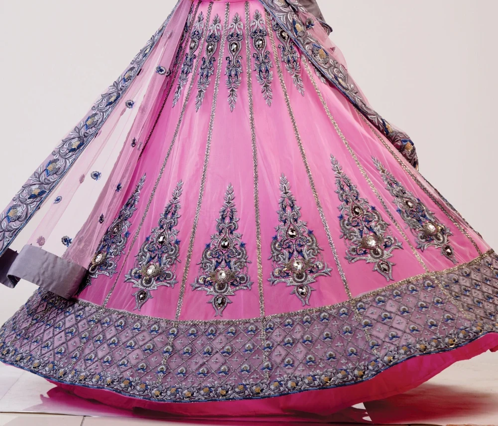 Blush Pink Embroidered Lehenga Set - Image 8