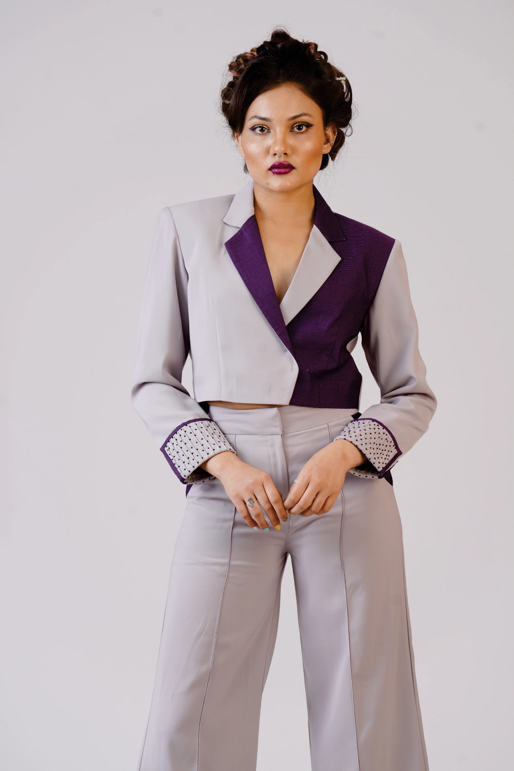 Women’s Color-Block Blazer & Wide-Leg Trouser Set - Image 13