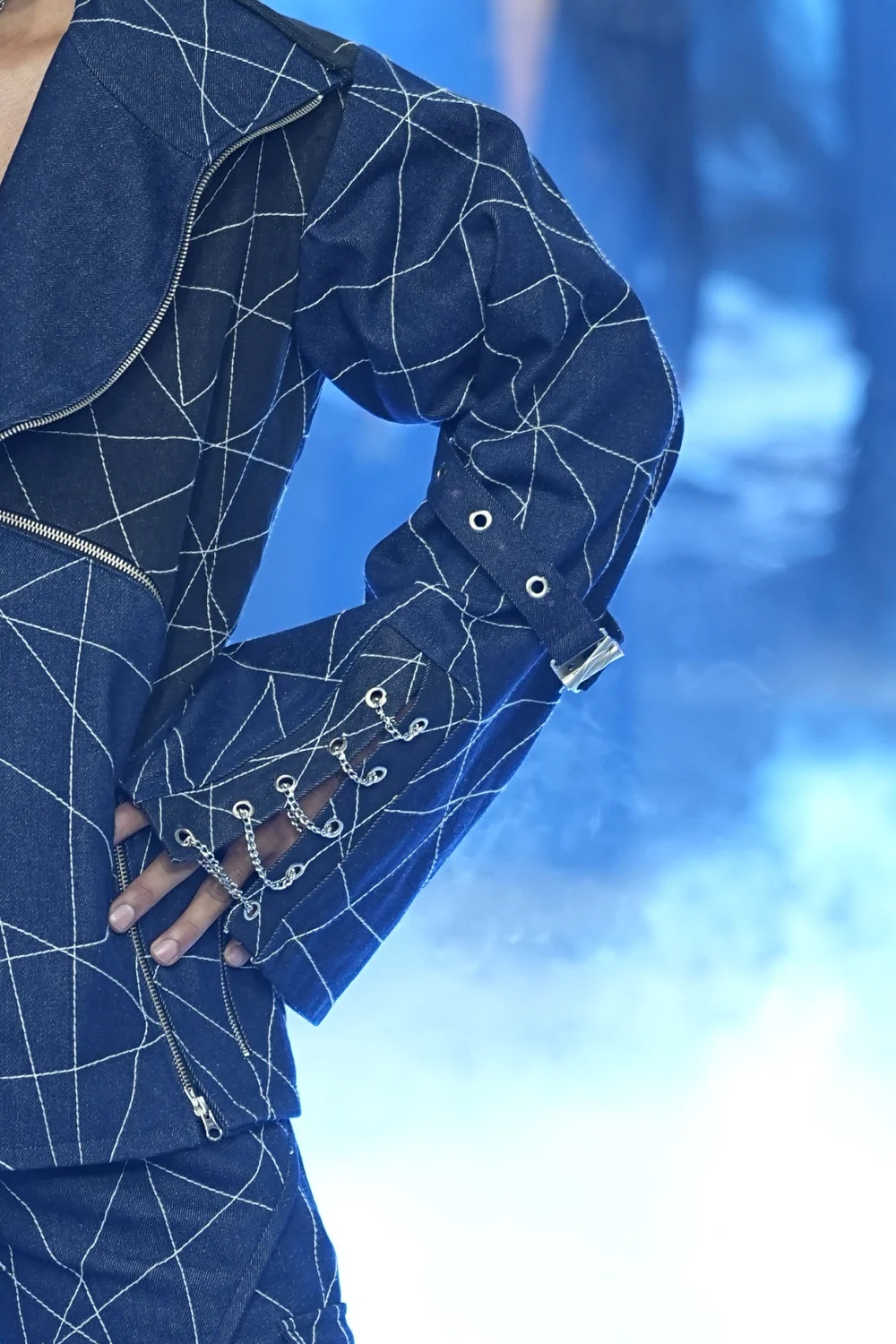 Midnight Linear Stitch Denim Jacket & Trouser Co-Ord Set - Image 10