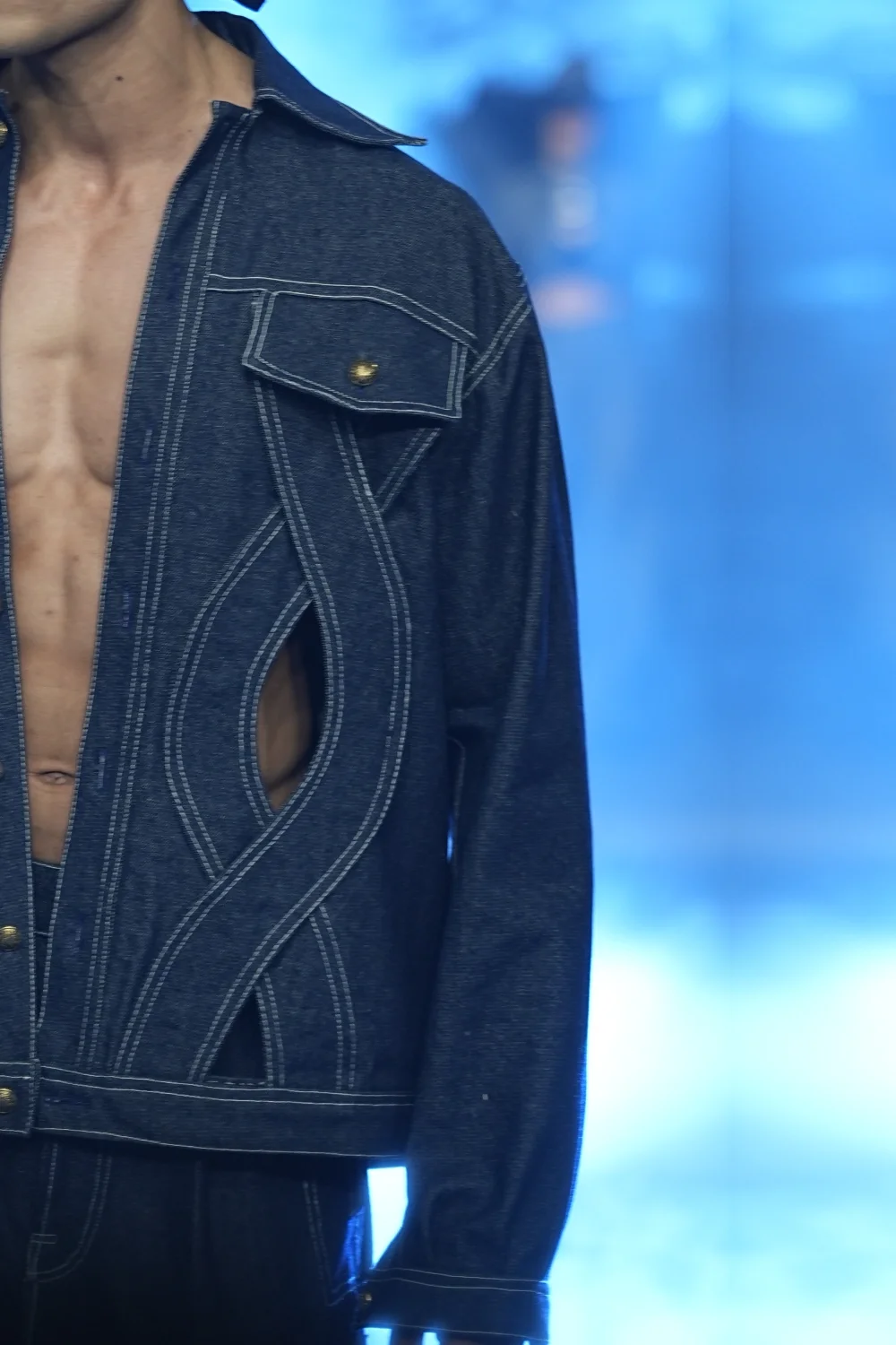 Midnight Utility Stitch Denim Jacket & Cargo Trouser Set - Image 4