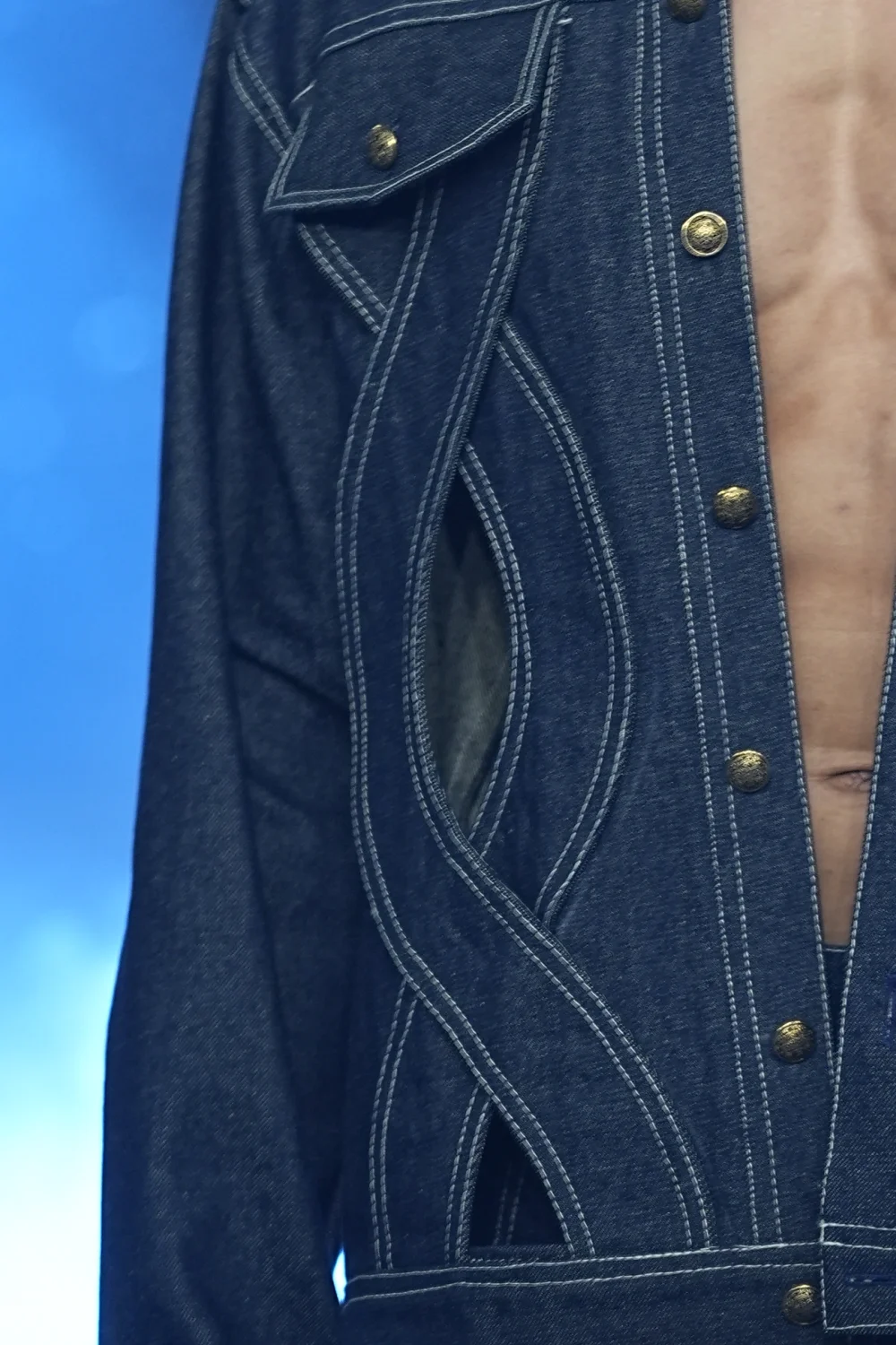 Midnight Utility Stitch Denim Jacket & Cargo Trouser Set - Image 2