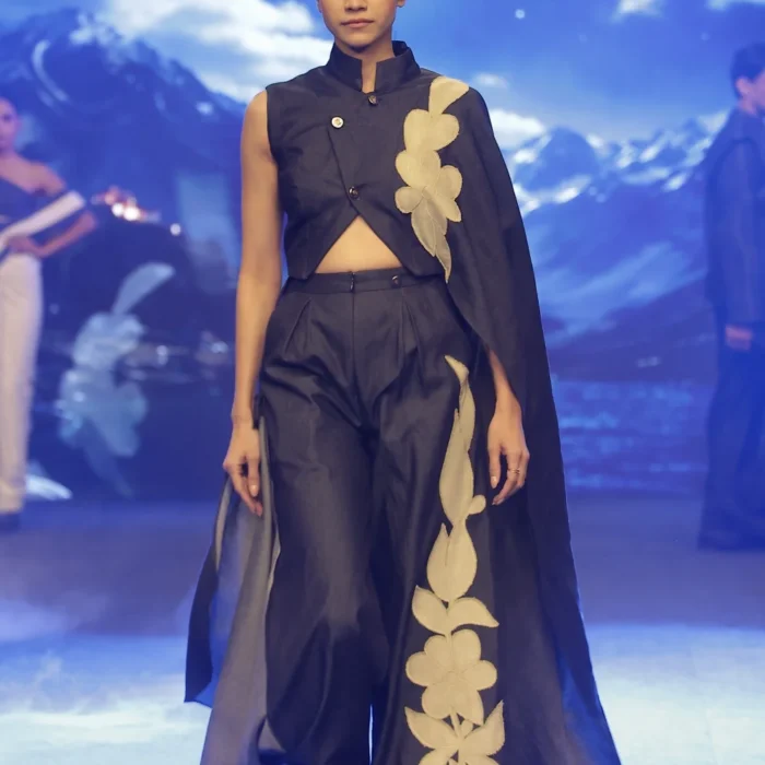 Midnight Floral Denim Cape Co-Ord Set